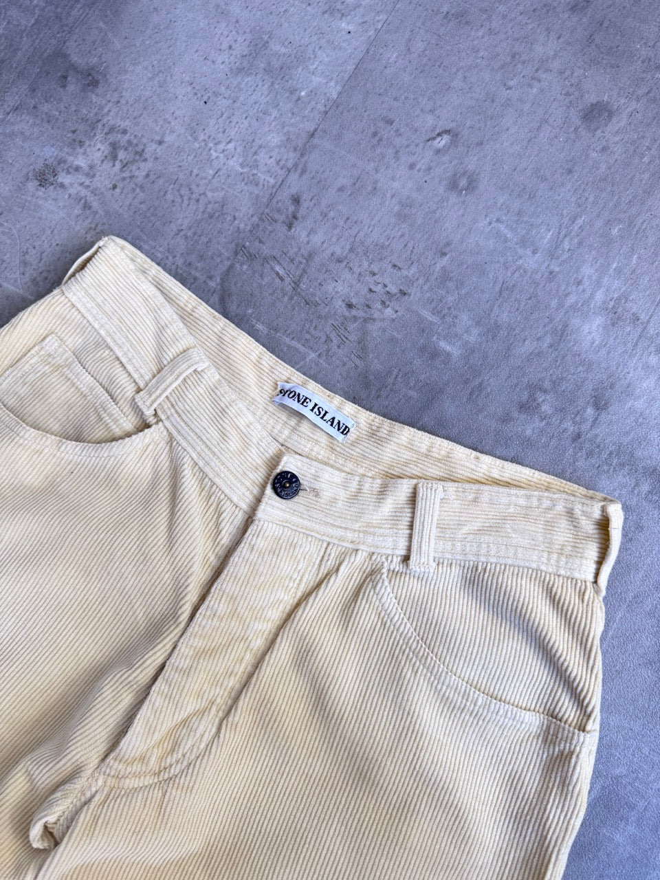 1990s Stone Island Beige Corduroy Trousers
