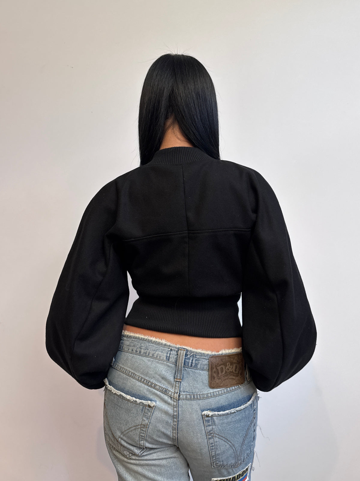 VT Rework: Custom Order - Ribbed Hem Balloon Sleeve Bomber Jacket