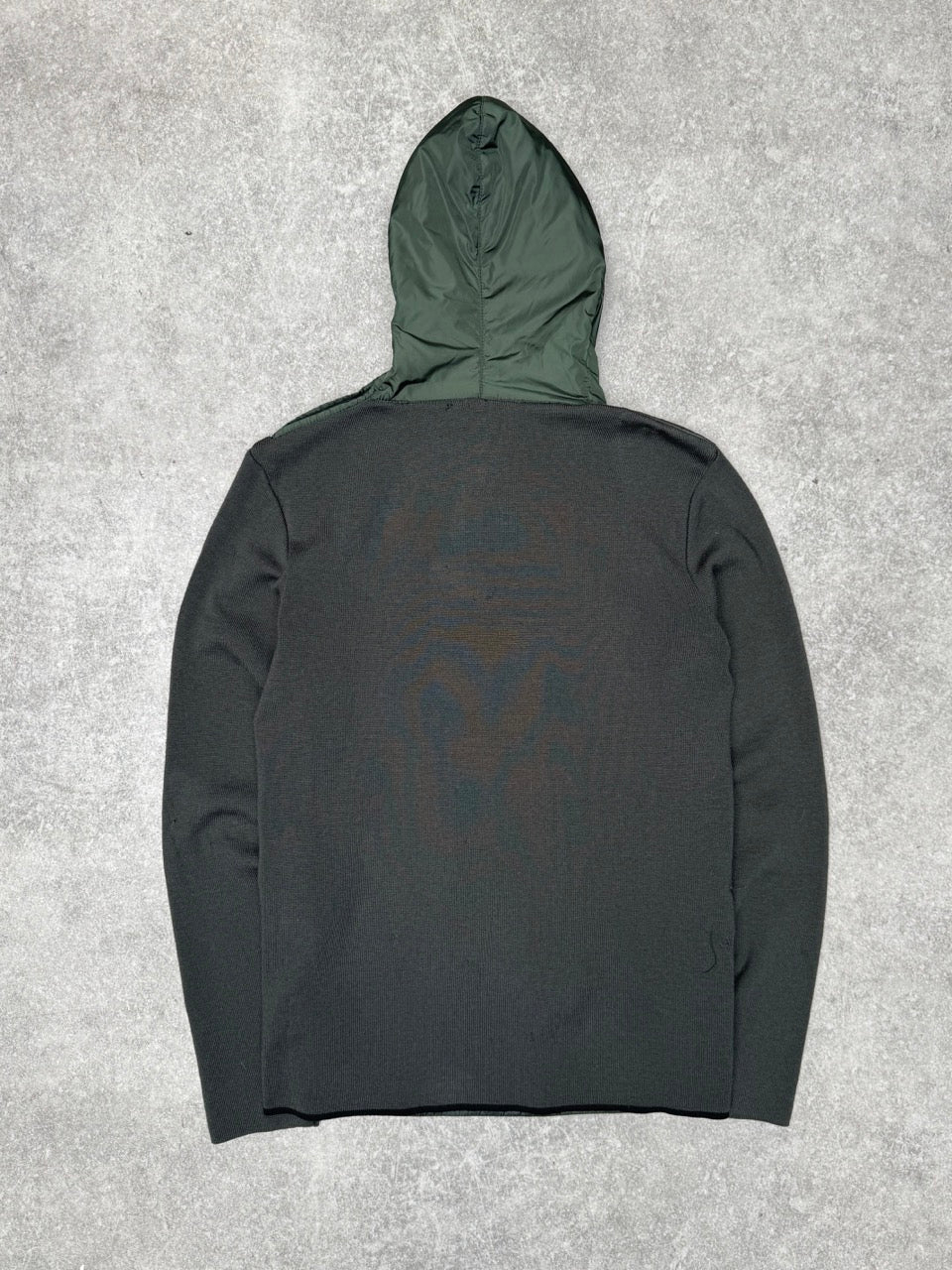 2003 Prada Nylon Panelled Metal Pull Knit Pullover