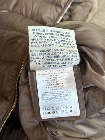 Moncler Mink Fur Detailed Grey Full Zip Puffer