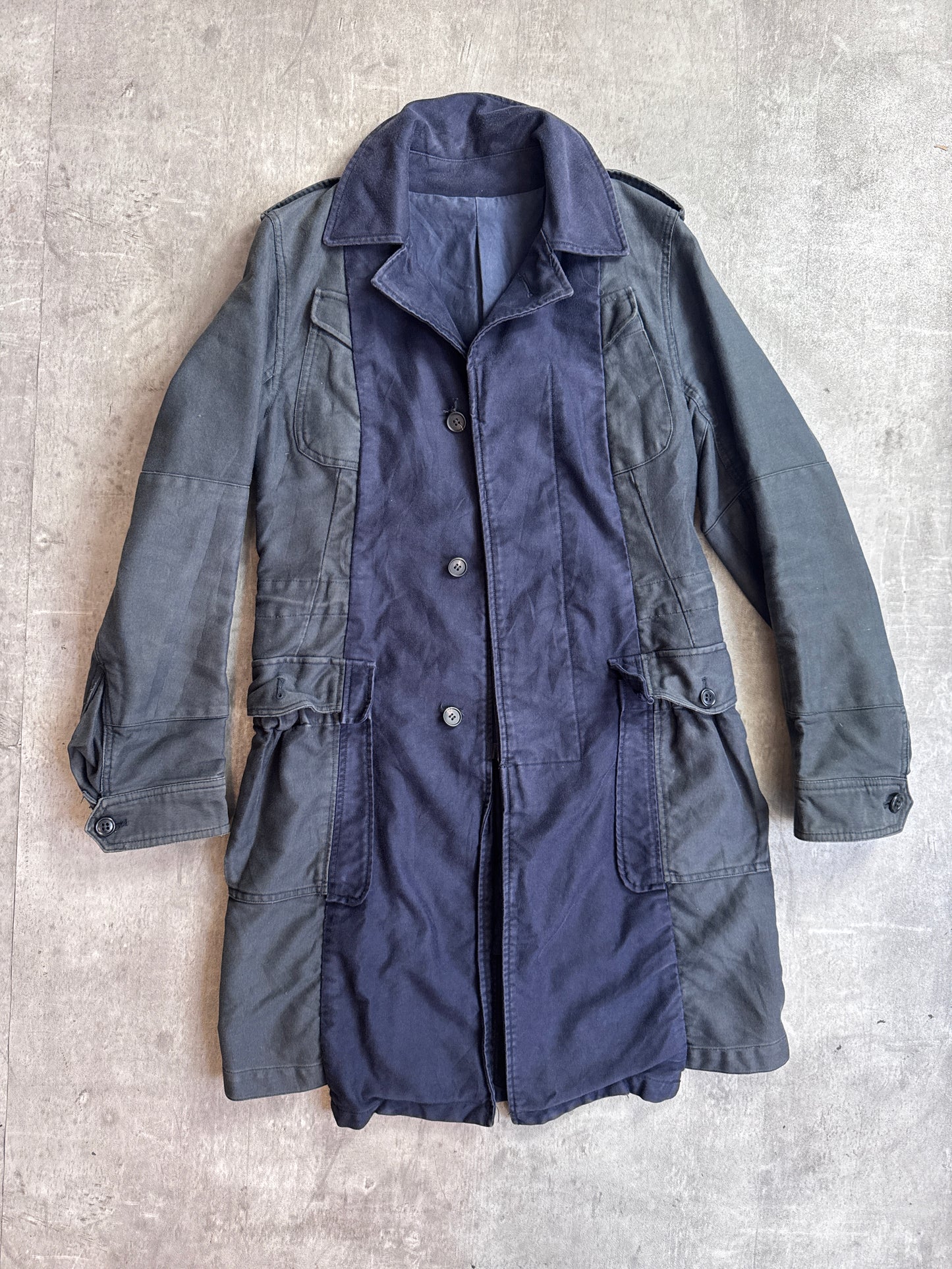 Mihara Yasuhiro Navy Cotton Courd Detailed Workwear Jacket