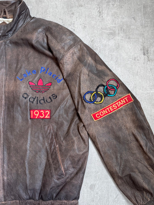 Adidas x Olympics 1932 Lake Placid Season Ticket Leather Jacket