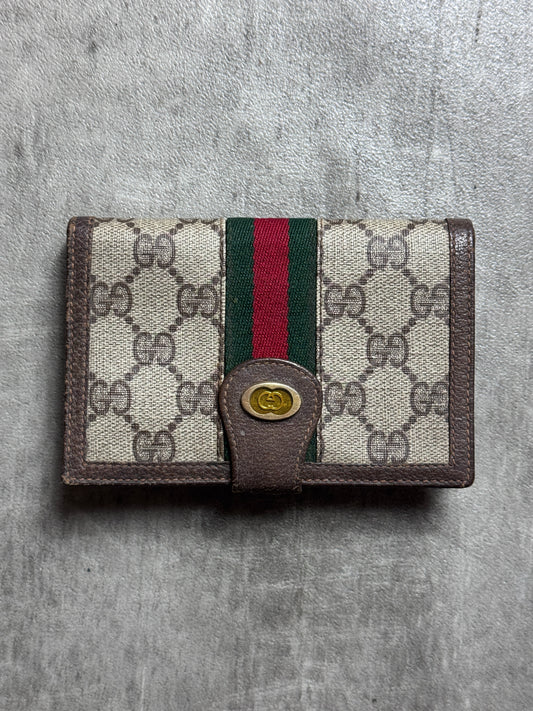 Gucci Ophidia GG monogram Canvas Wallet with Signiture Stripe