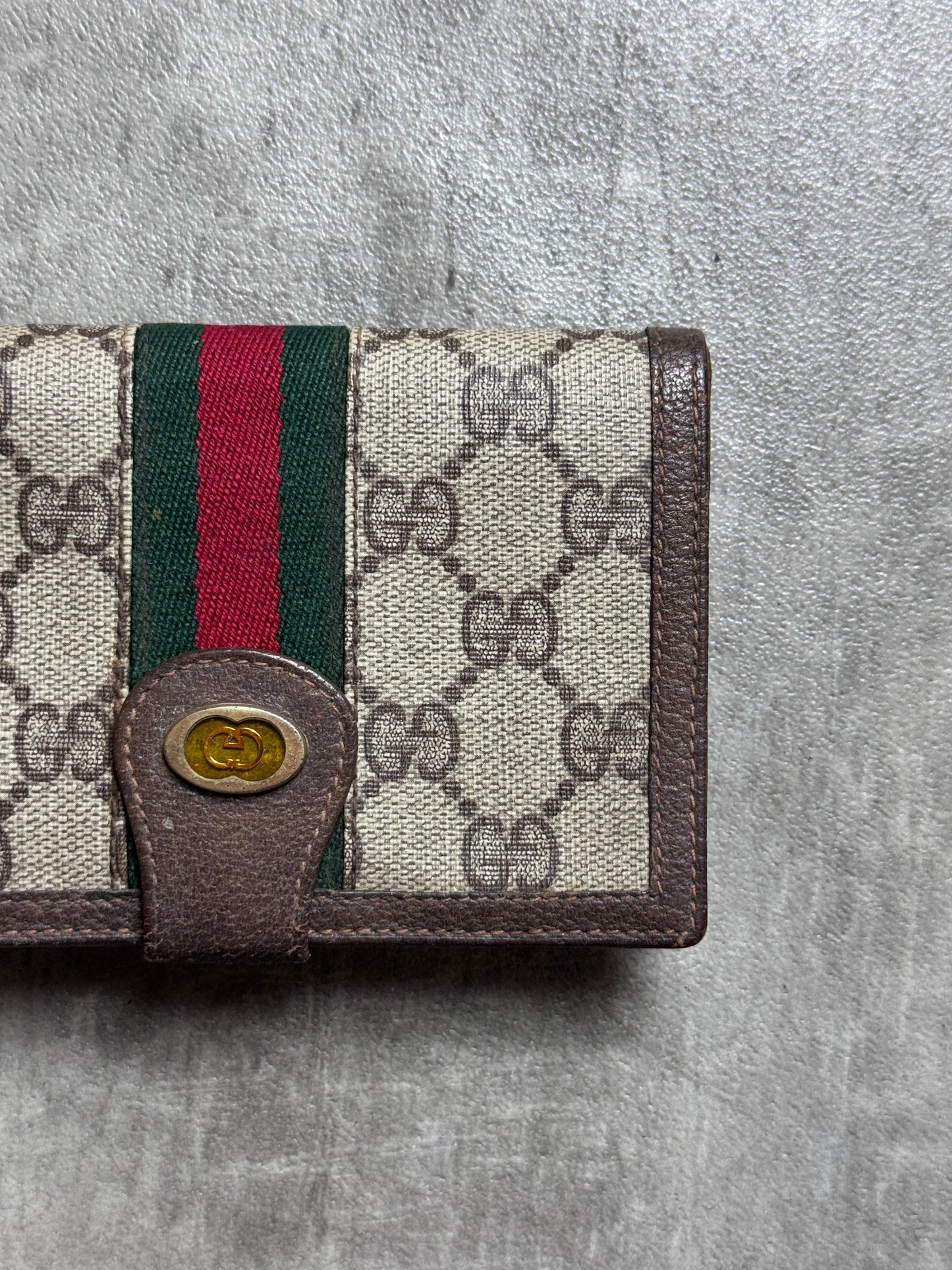 Gucci Ophidia GG monogram Canvas Wallet with Signiture Stripe