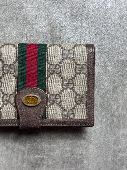 Gucci Ophidia GG monogram Canvas Wallet with Signiture Stripe