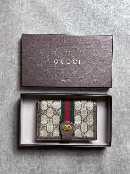 Gucci Ophidia GG monogram Canvas Wallet with Signiture Stripe