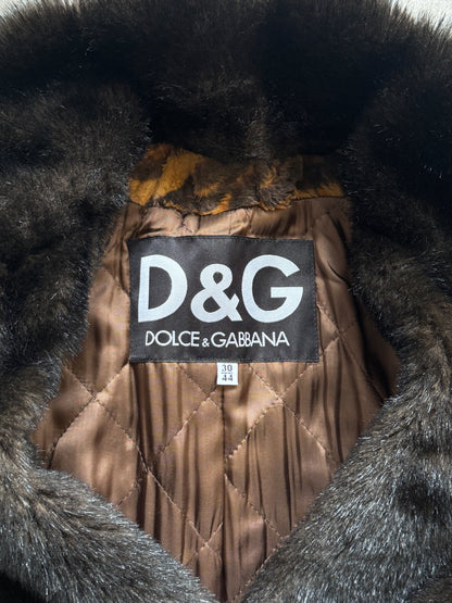 2000's Dolce & Gabanna Tiger Print Double Breasted Overcoat