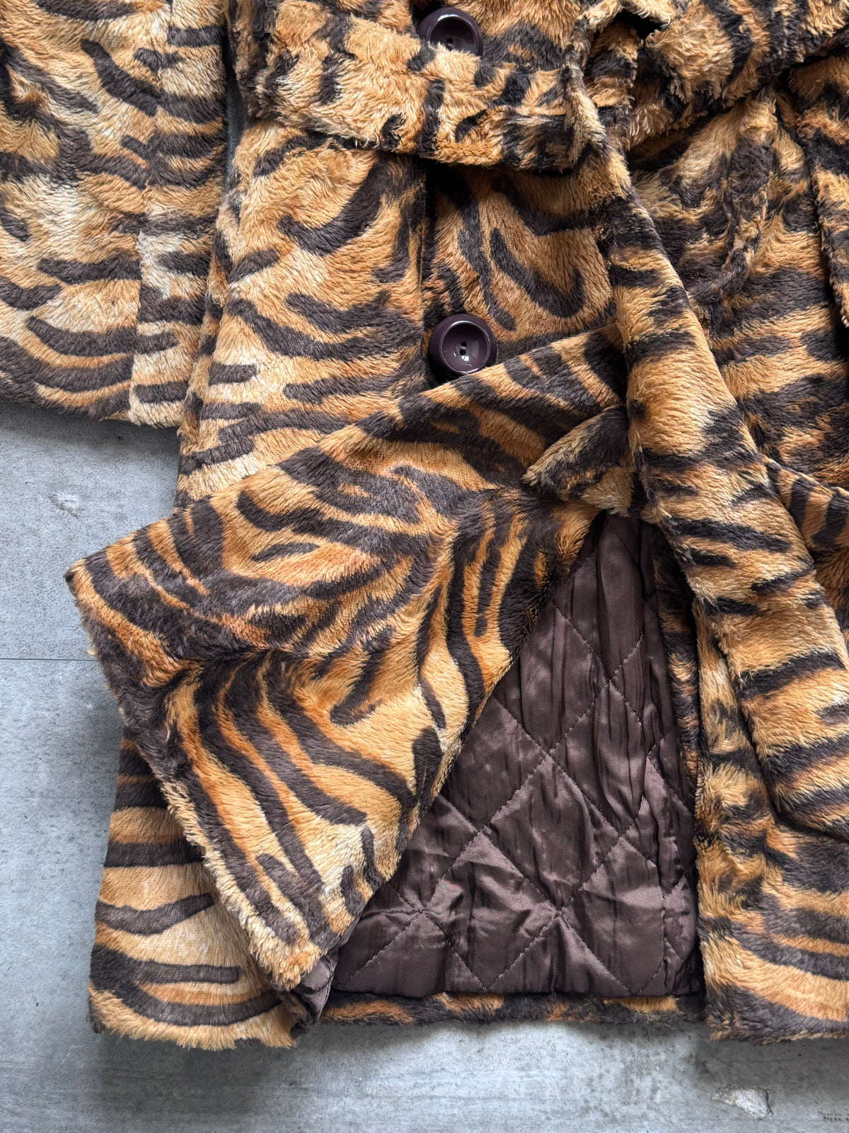 2000's Dolce & Gabanna Tiger Print Double Breasted Overcoat
