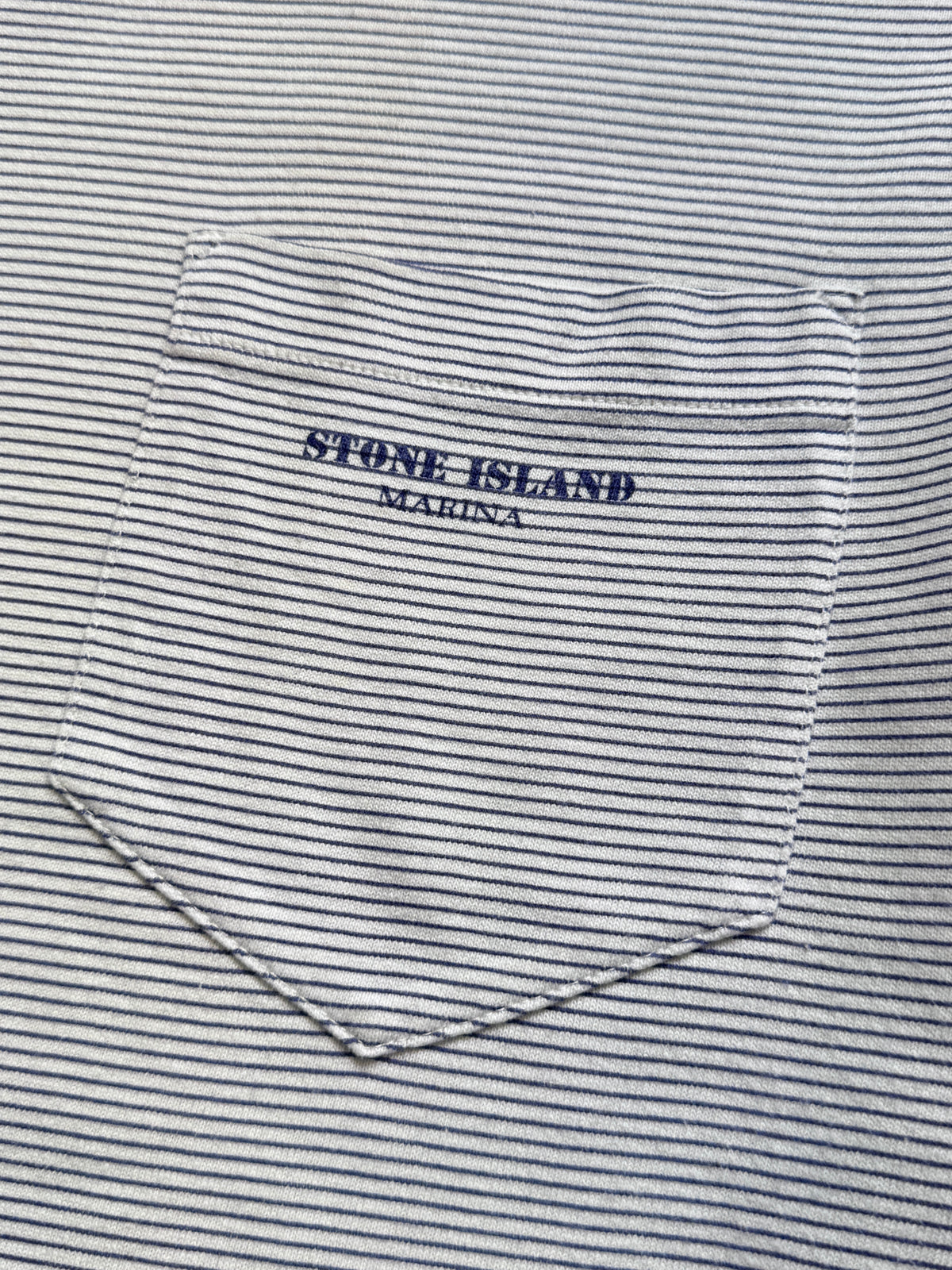 1980's Stone Island Marina Vertical Stripe Pocket Tee