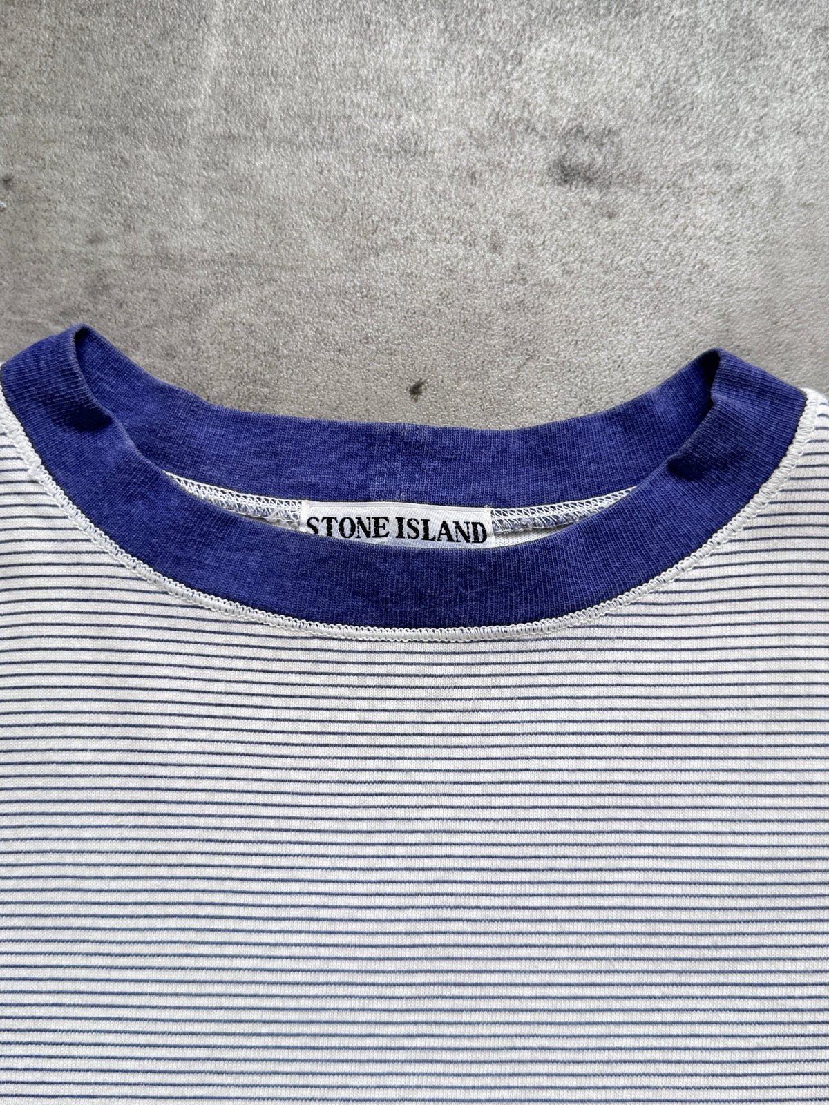 1980's Stone Island Marina Vertical Stripe Pocket Tee