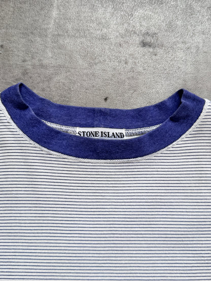 1980's Stone Island Marina Vertical Stripe Pocket Tee