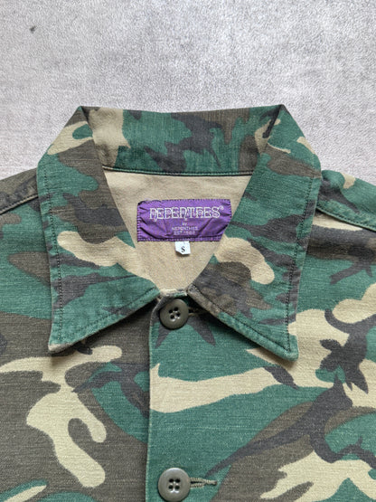 Nepenthes Japan Sateen Cotton Cropped BDU Military Shirt