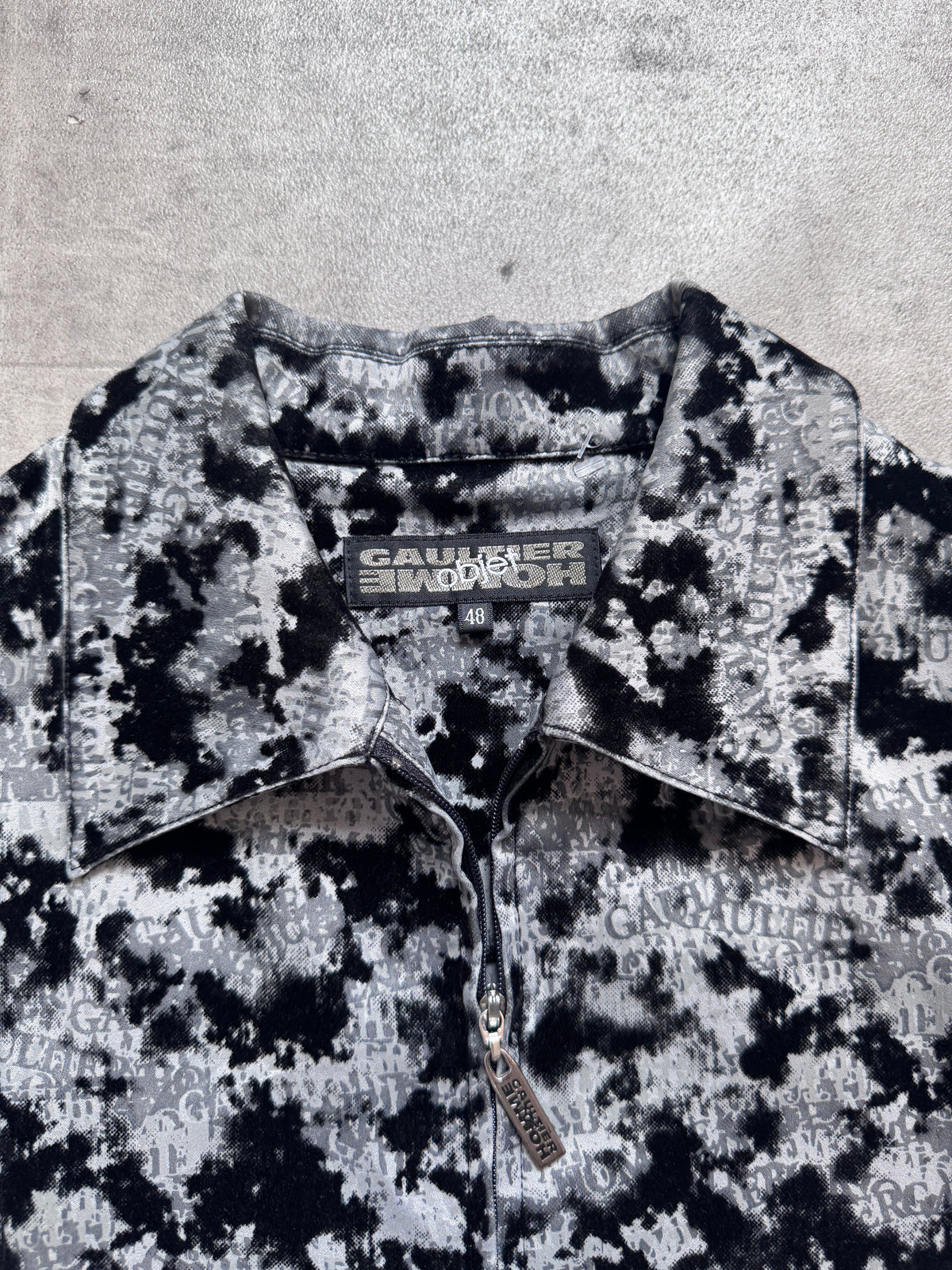 Jean-Paul Gaultier Homme Objet Monochrome Velour Full Zip Shirt