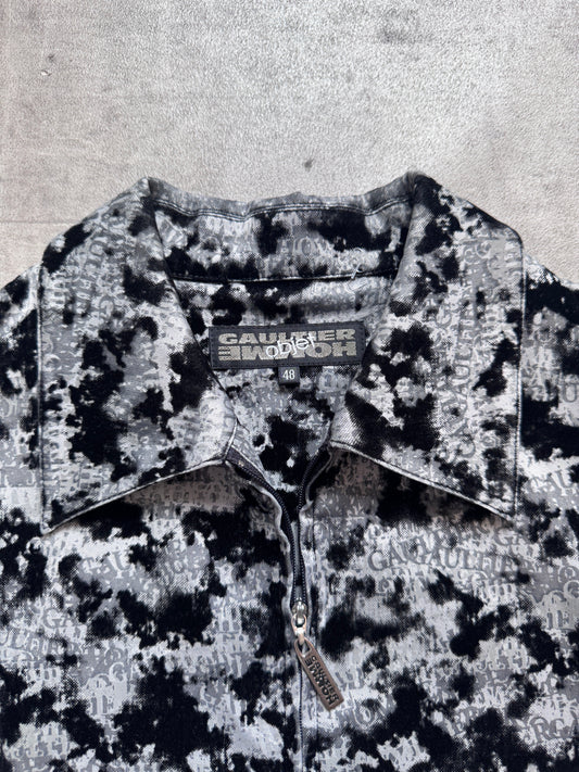 Jean-Paul Gaultier Homme Objet Monochrome Velour Full Zip Shirt