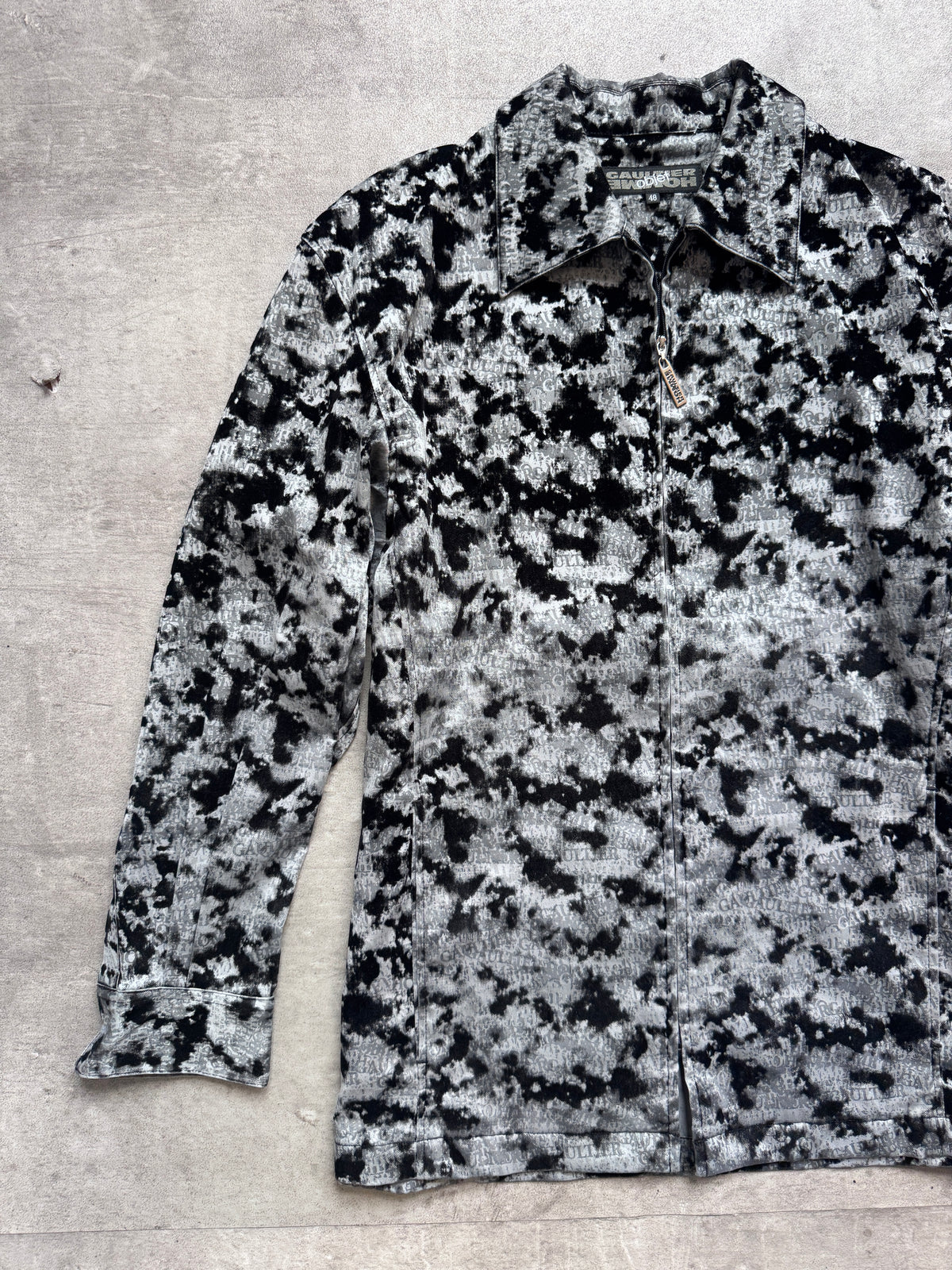 Jean-Paul Gaultier Homme Objet Monochrome Velour Full Zip Shirt