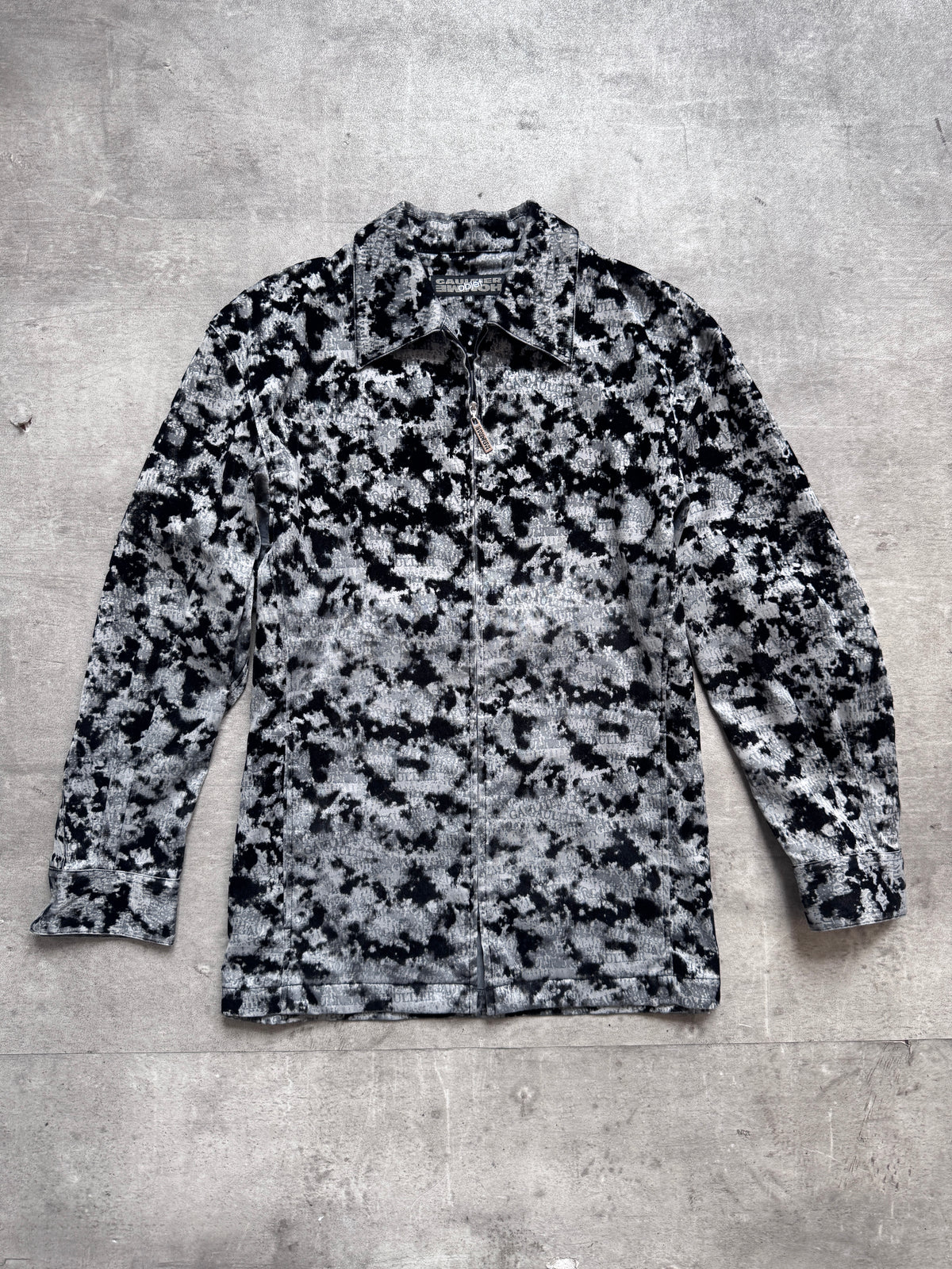 Jean-Paul Gaultier Homme Objet Monochrome Velour Full Zip Shirt