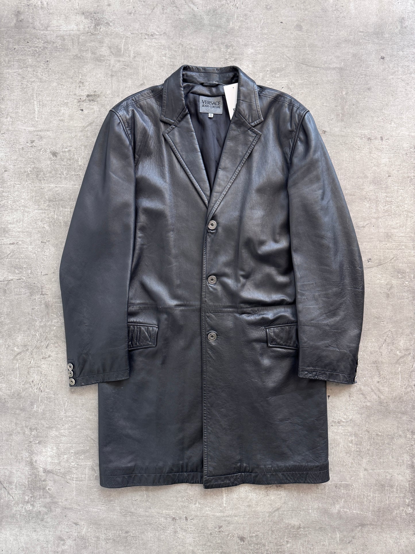 1990's Versace Jeans Couture Single Breast Leather Jacket