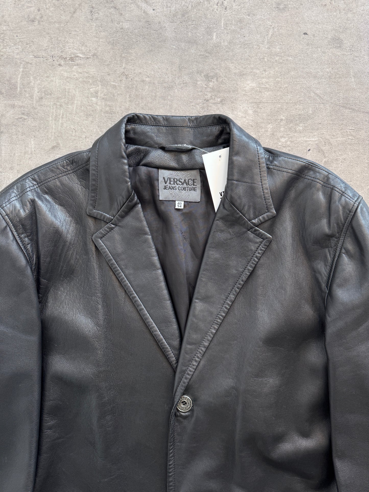 1990's Versace Jeans Couture Single Breast Leather Jacket
