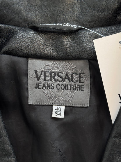 1990's Versace Jeans Couture Single Breast Leather Jacket