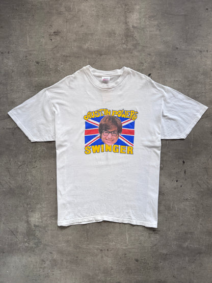 1998 Austin Powers "Swinger" Union Jacket Movie Promo Graphic Tee