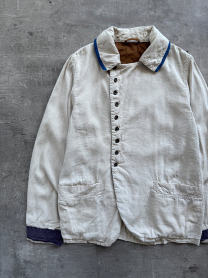 Kapital Japan Contrast Trim Asymmetrical Linen Jacket