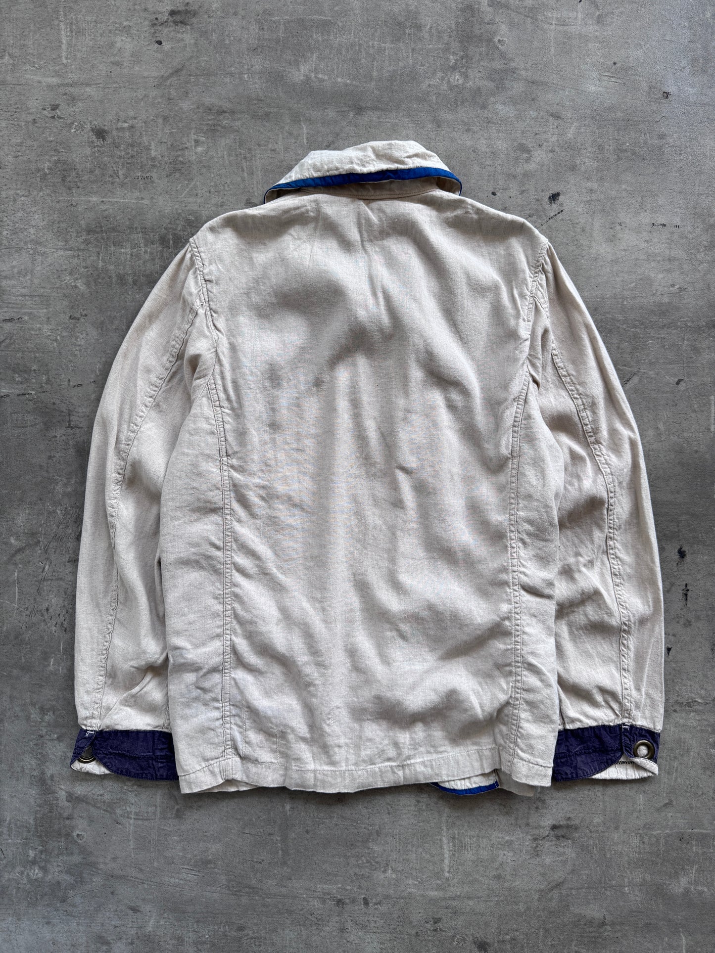 Kapital Japan Contrast Trim Asymmetrical Linen Jacket