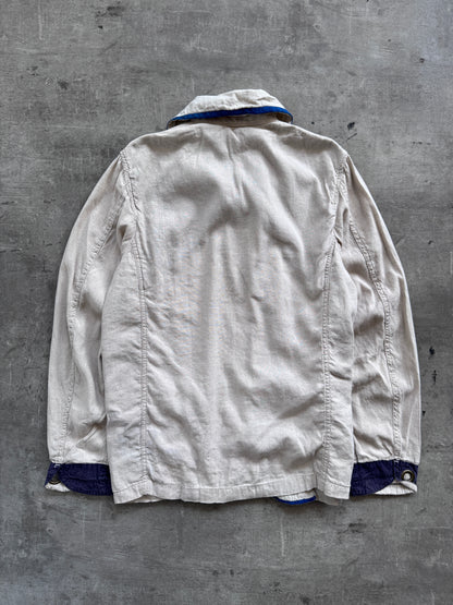 Kapital Japan Contrast Trim Asymmetrical Linen Jacket