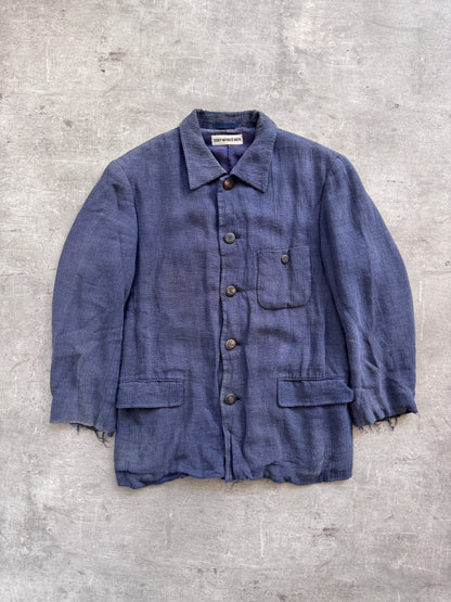 S/S 1997 Issey Miyake Linen Flax Distressed Three Pocket Jacket