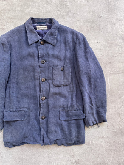 S/S 1997 Issey Miyake Linen Flax Distressed Three Pocket Jacket