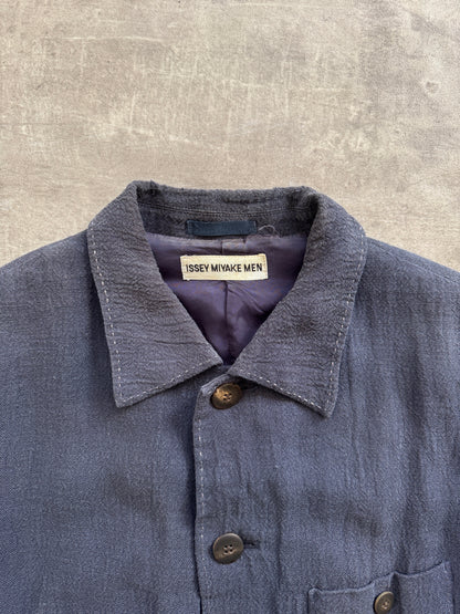 S/S 1997 Issey Miyake Linen Flax Distressed Three Pocket Jacket