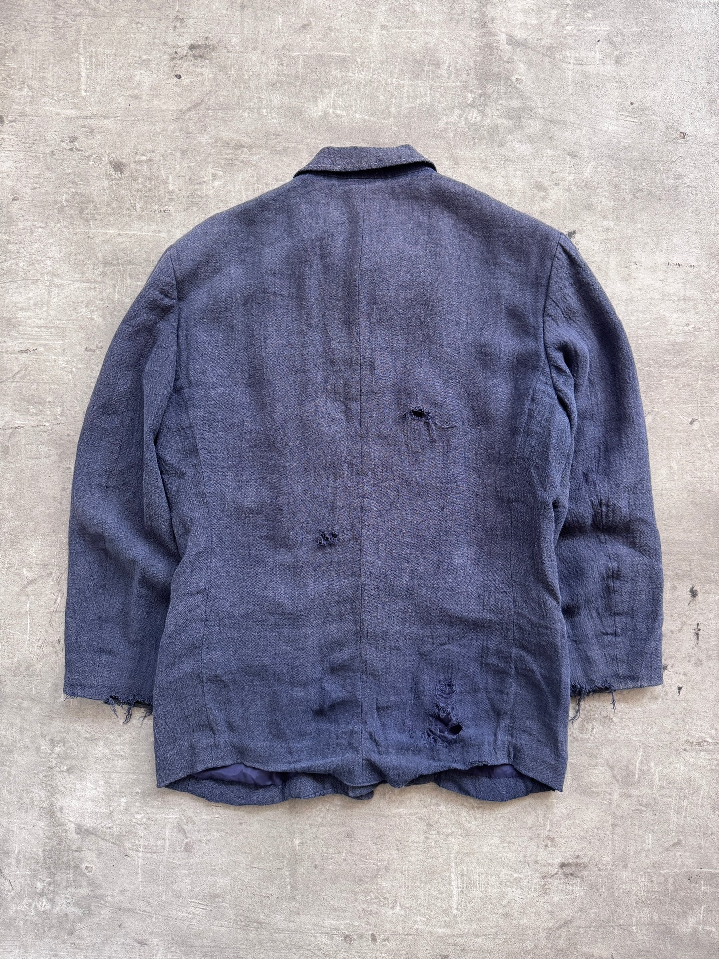 S/S 1997 Issey Miyake Linen Flax Distressed Three Pocket Jacket