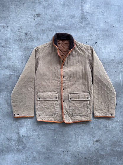Kapital Japan Diamond Quilt Canvas Leather Trim Field Jacket
