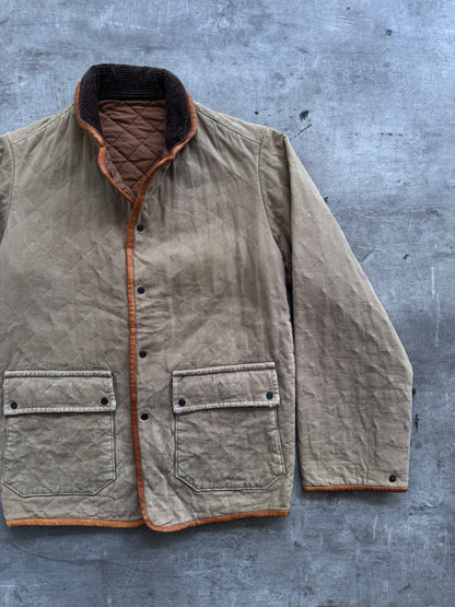 Kapital Japan Diamond Quilt Canvas Leather Trim Field Jacket