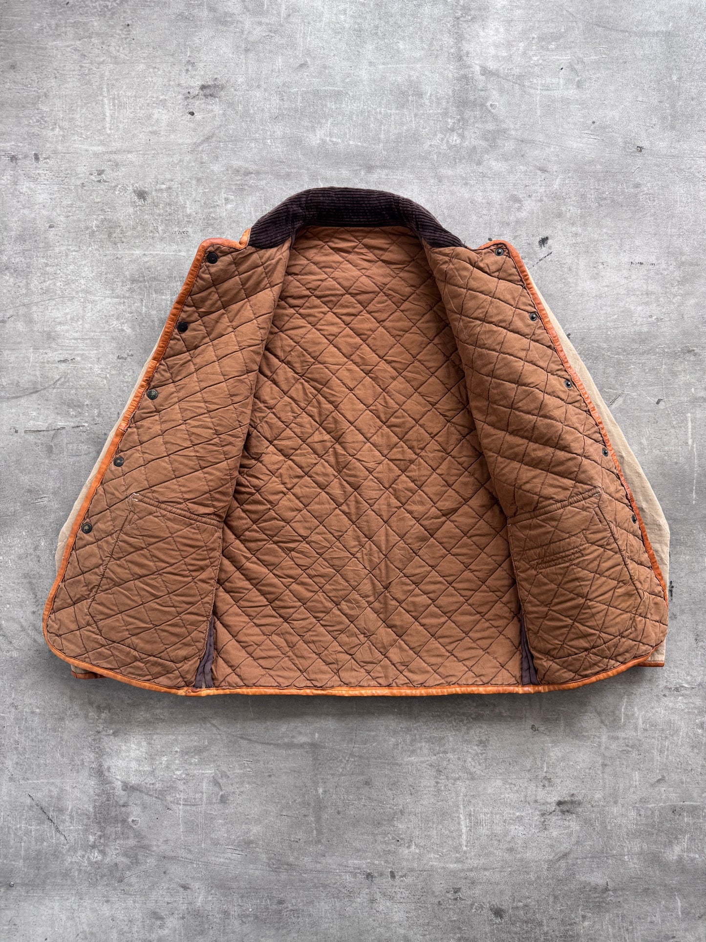 Kapital Japan Diamond Quilt Canvas Leather Trim Field Jacket