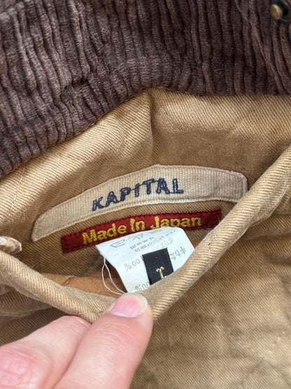 Kapital Japan Diamond Quilt Canvas Leather Trim Field Jacket