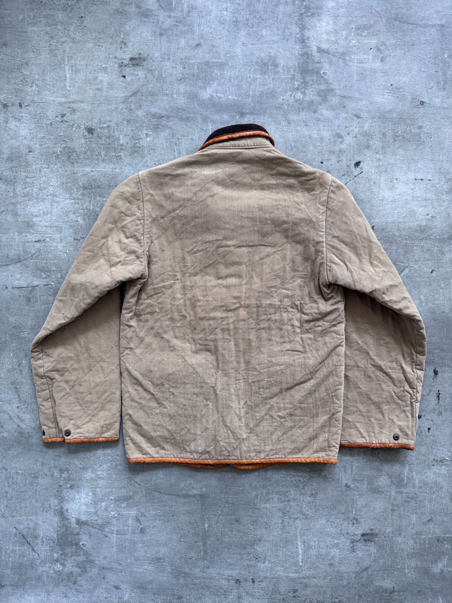 Kapital Japan Diamond Quilt Canvas Leather Trim Field Jacket