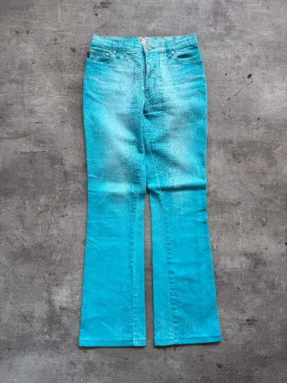 Cavalli Jeans Snake Embellished Print Bootcut Trousers
