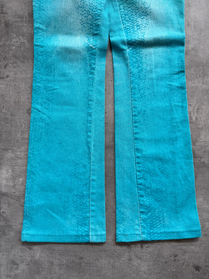 Cavalli Jeans Snake Embellished Print Bootcut Trousers