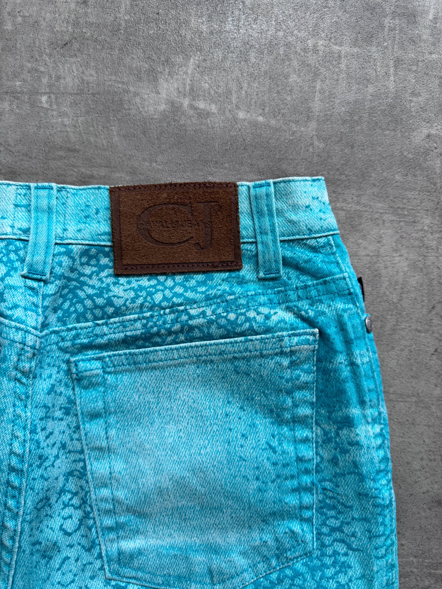 Cavalli Jeans Snake Embellished Print Bootcut Trousers