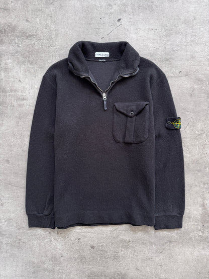 A/W 2001 Stone Island Paul Harvey 1/4 Zip Military Wool Fleece