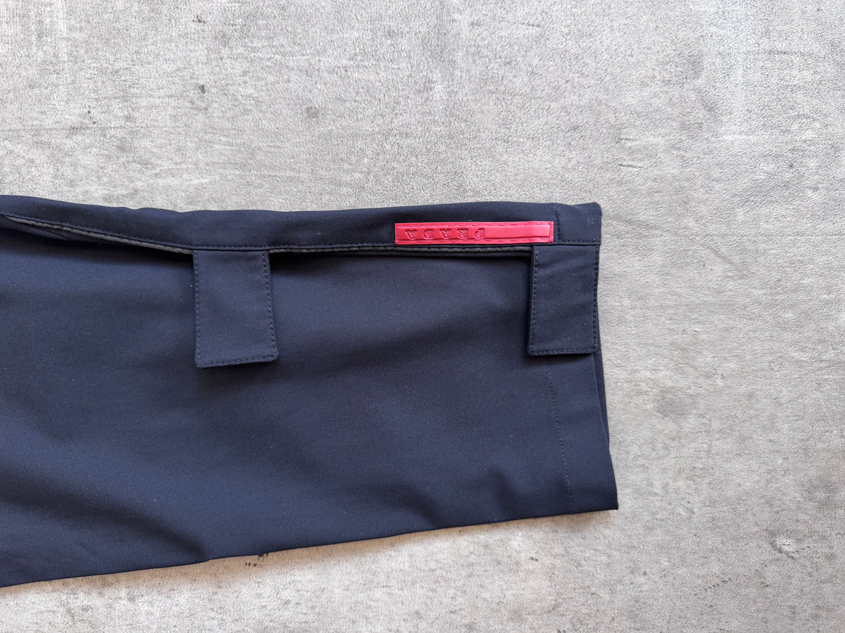 2002 Prada Sport Black Technical Red Tab Trousers