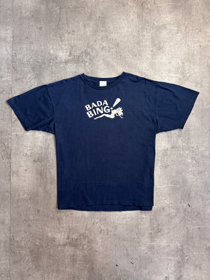 HBO The Sopranos Bada Bing Navy Graphic Tee