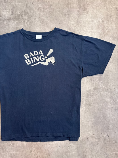HBO The Sopranos Bada Bing Navy Graphic Tee