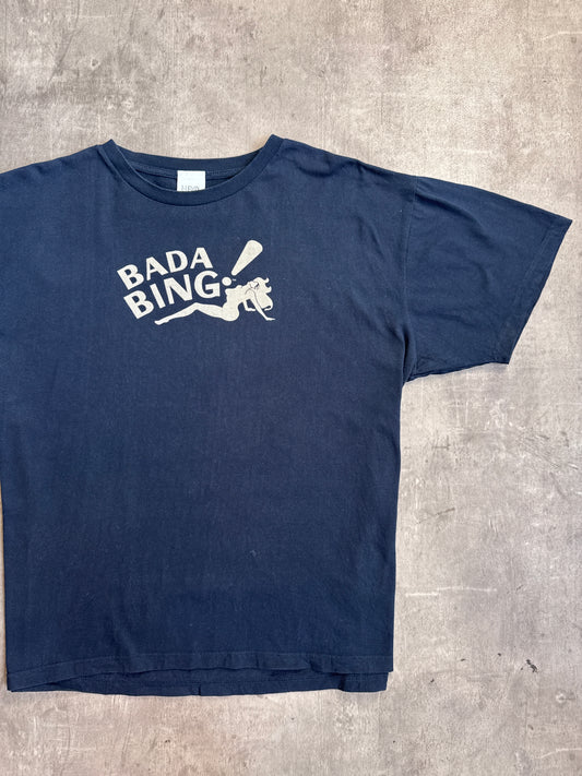 HBO The Sopranos Bada Bing Navy Graphic Tee