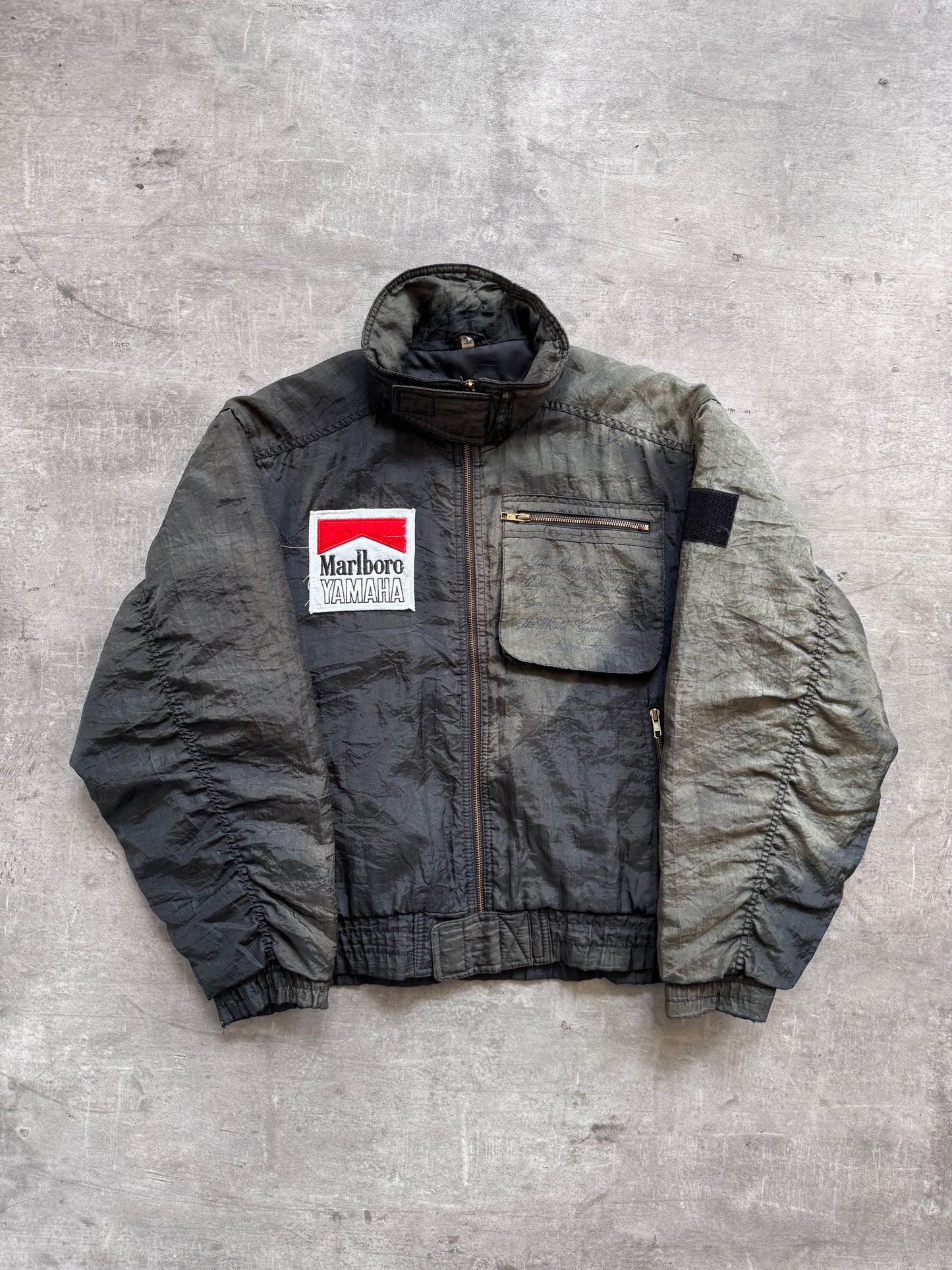 1980's Marlboro Yamaha Racing Team Sunfaded Nylon Crinkle Blouson
