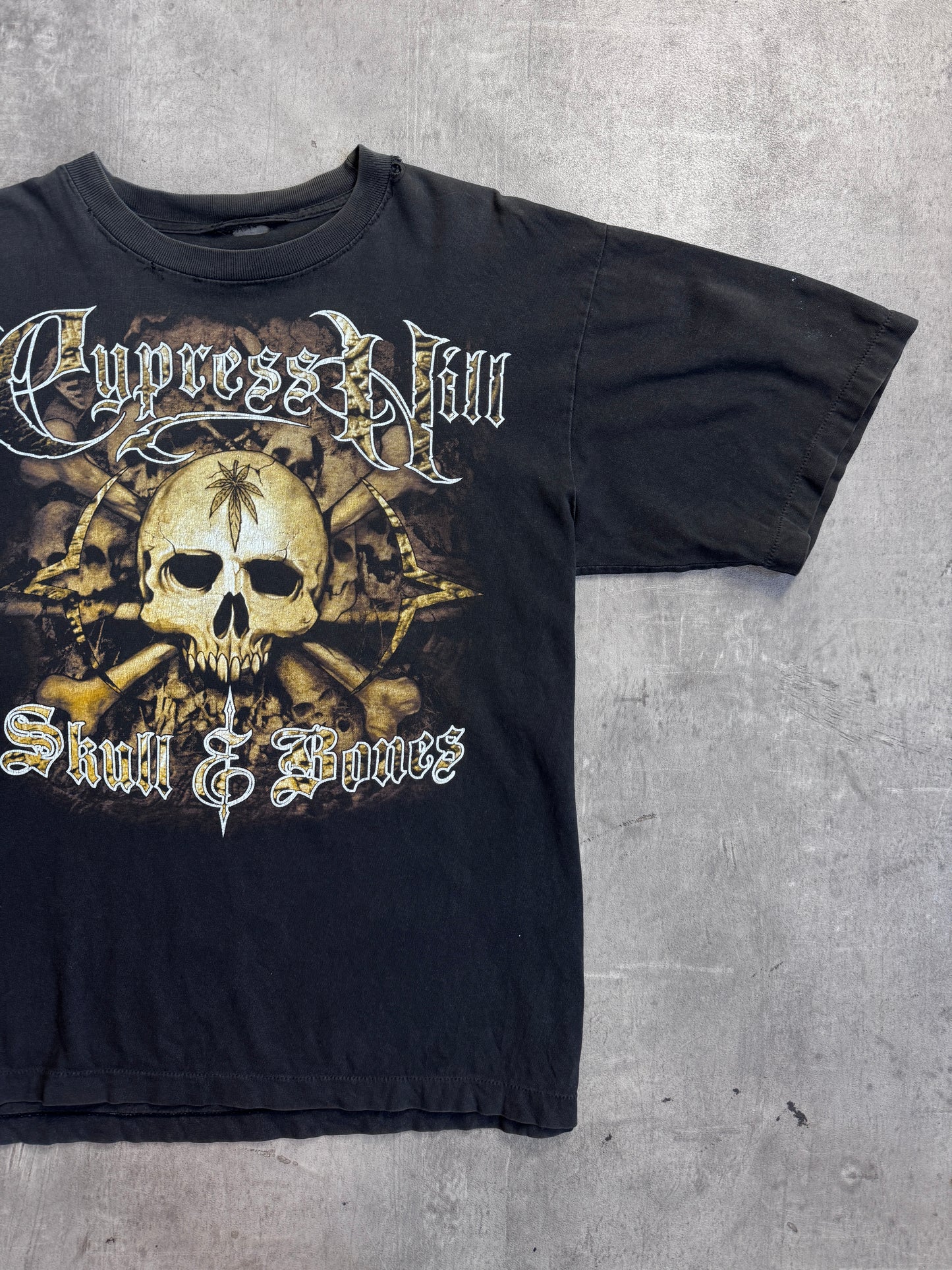Cypress Hill 90s Distressed Skull & Bones Graphic Tee