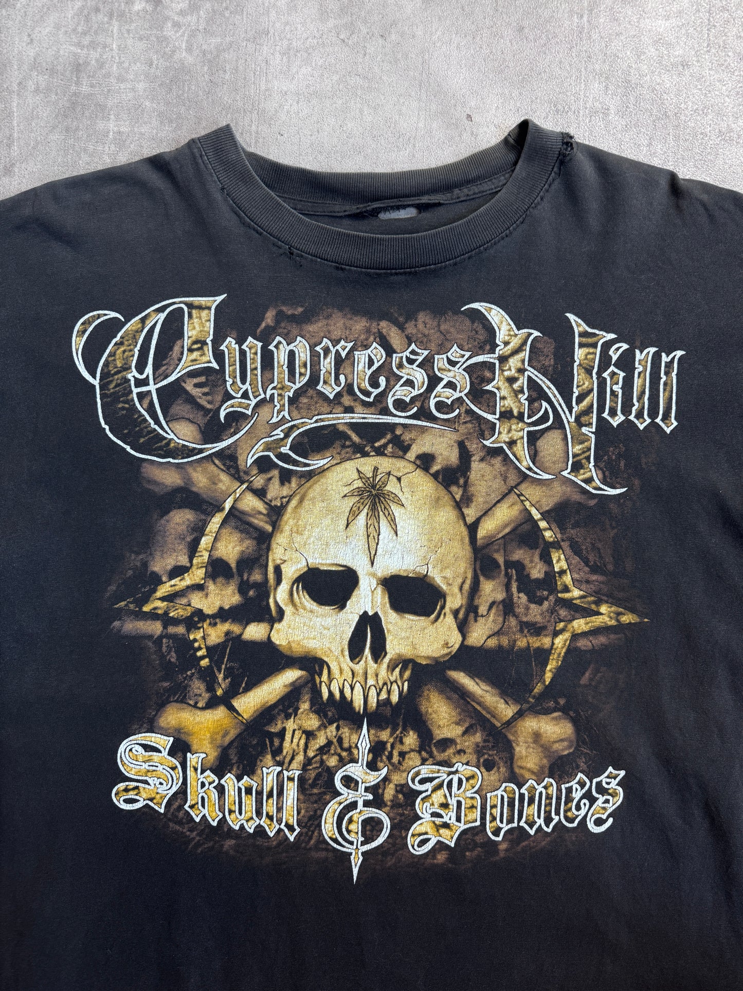 Cypress Hill 90s Distressed Skull & Bones Graphic Tee