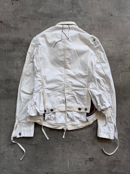 Marithé + Francois Girbaud White Cotton Napoleon Jacket