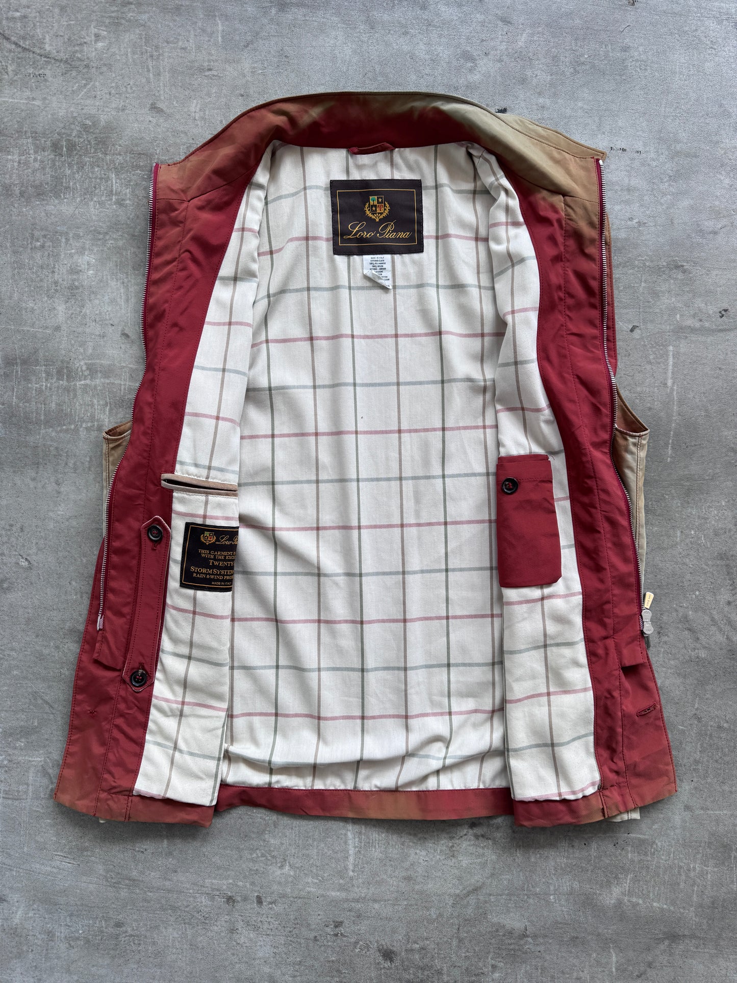 1990's Loro Piana Sunfaded Layered Sailing Vest