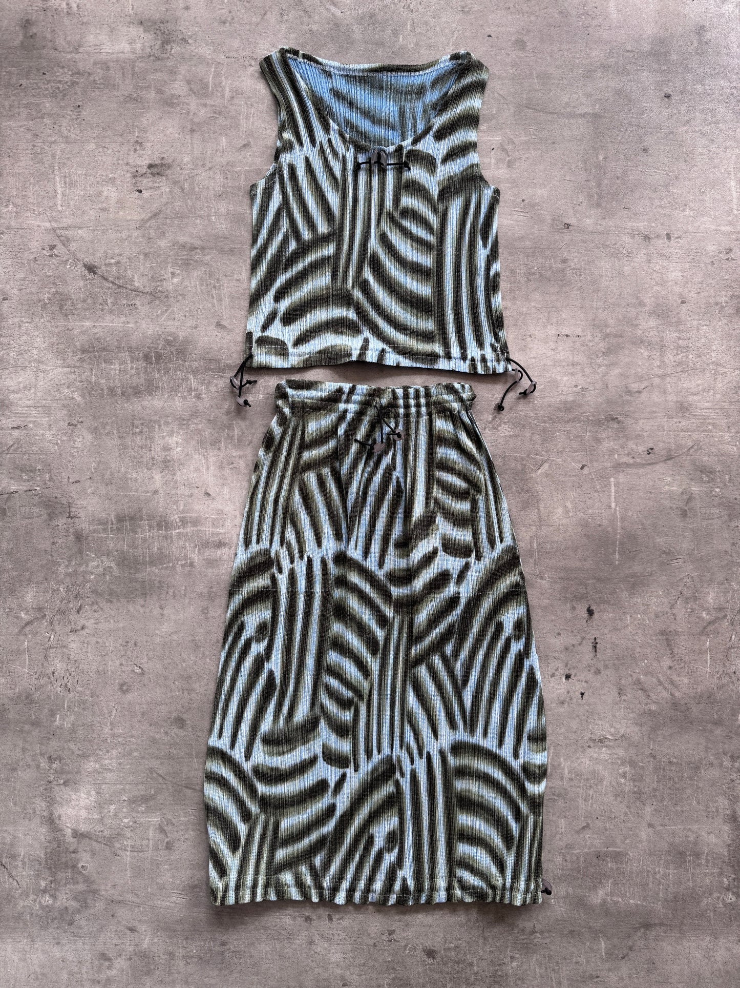 Issey Miyake Brushstroke Pleated Two-Piece Set